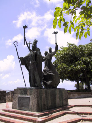 Marc's favorite sculpture in San Juan. It was impossible to see all of the faces at the same time.