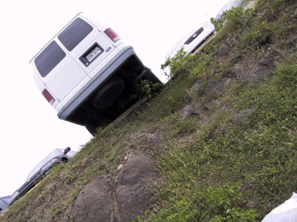 Puerto Rico is filled with bad drivers. And, we discovered in the multi-tiered parking lot at El Conquistador, bad parkers.